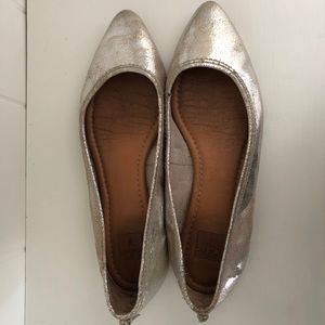 Silver Frye Regina ballet flats